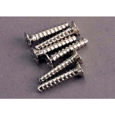 Traxxas Screws, 3x15mm countersunk self-tapping (6)