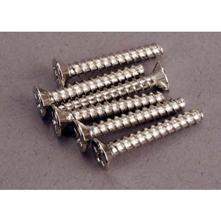 Traxxas Screws, 3x20mm countersunk self-tapping (6)