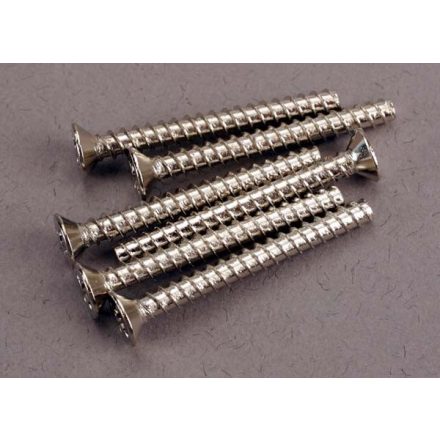 Traxxas Screws, 3x28mm countersunk self-tapping (6)