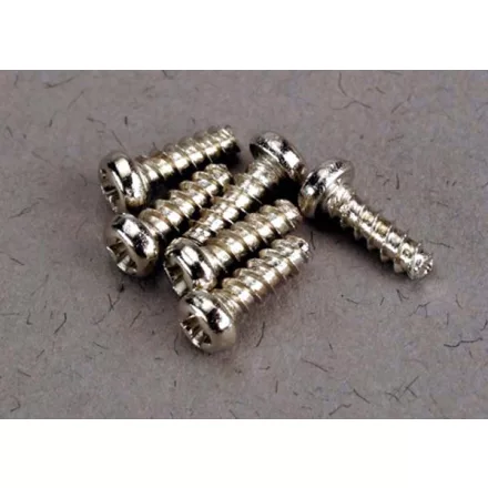 Traxxas Screws, 2x6mm roundhead self-tapping (6)