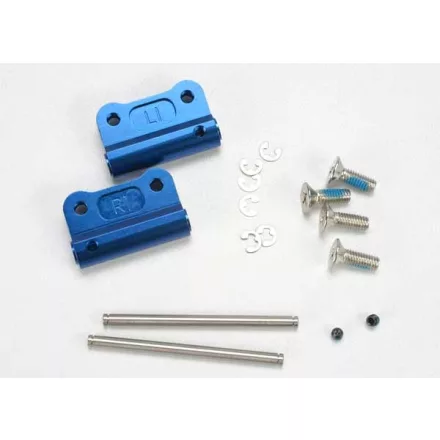 Traxxas Mounts, suspension arm (blue-anodized 6061-T6 aluminum)(rear)(+/- 1-degree)(L&R)