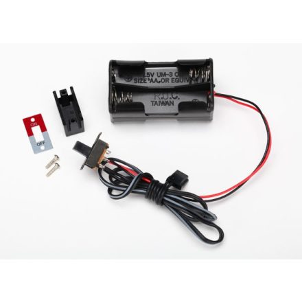 Traxxas Battery holder, 4-cell/ on-off switch