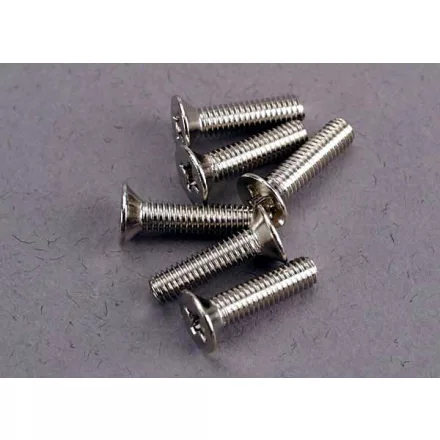 Traxxas Screws, 3x12mm countersunk machine (6)