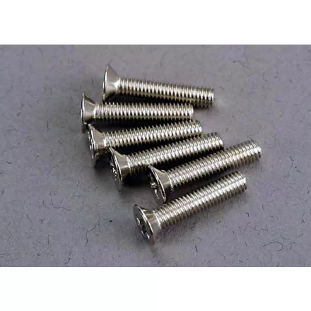 Traxxas Screws, 3x15mm countersunk machine (6)