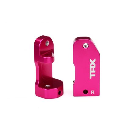 Traxxas Caster blocks, 30-degree, pink-anodized 6061-T6 aluminum (left & right)/ suspension screw pin (2)