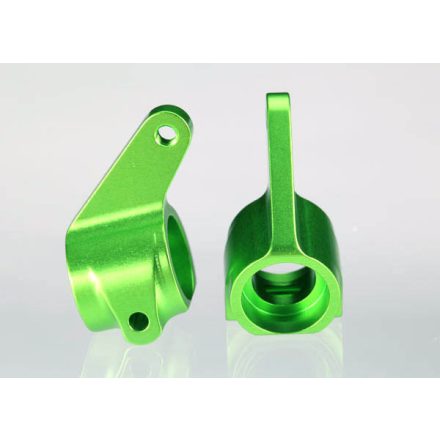 Traxxas Steering blocks, Rustler®/Stampede®/Bandit (2), 6061-T6 aluminum (green-anodized)/ 5x11mm ball bearings (4)