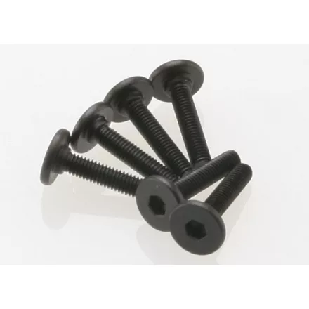Traxxas Screws, 3x15mm flat-head machine (hex drive) (6)