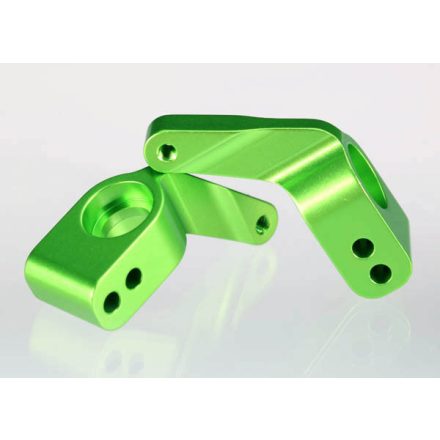 Traxxas Stub axle carriers, Rustler®/Stampede®/Bandit (2), 6061-T6 aluminum (green-anodized)/ 5x11mm ball bearings (4)