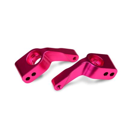 Traxxas Stub axle carriers, Rustler®/Stampede®/Bandit (2), 6061-T6 aluminum (pink-anodized)/ 5x11mm ball bearings (4)