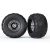 Traxxas Tires & wheels, assembled, glued (chrome wheels, Terra Groove dual profile tires, foam inserts) (2WD electric rear) (2)
