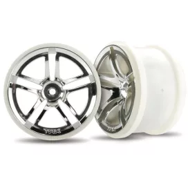   Traxxas Wheels, Twin-Spoke 2.8" (chrome) (2WD electric rear) (2)