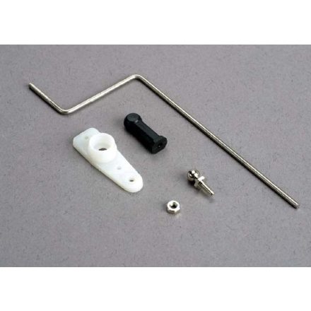 Traxxas  Steering rod/ plastic rod end/ chrome threaded ball & nut/ servo horn