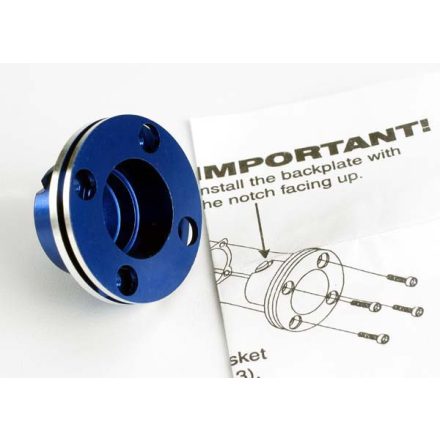 Traxxas Backplate, machined aluminum (blue-anodized)(requires electric bump starter) (not for use with Nitro Stampede®)