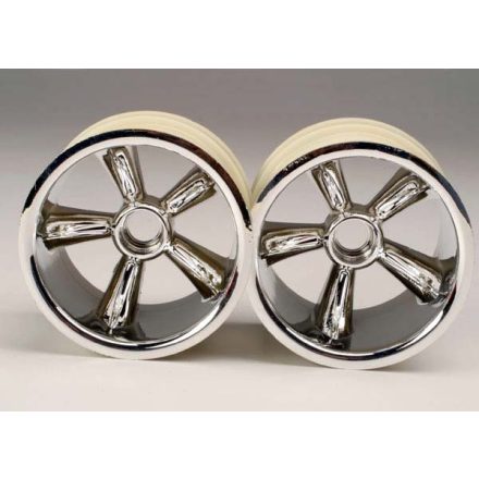 Traxxas TRX® Pro-Star chrome wheels (2) (front) (for 2.2" tires)