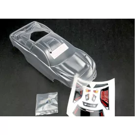   Traxxas Body, Nitro Rustler® (clear, requires painting)/window, grille, lights decal sheet/ wing and aluminum hardware