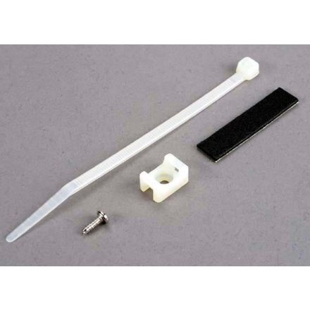 Traxxas  Attachment bracket, plug/ foam tape/tie wrap/ 3x10mm wst screw (old style, replace with 4132)