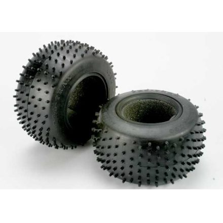 Traxxas  Tires, Pro-Trax spiked 2.2" (soft-compound)(rear) (2)/ foam inserts (2)