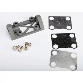   Traxxas Bearing block, front (supports front shaft) (grey) / belt tension adjustment shims (front / middle) / screws