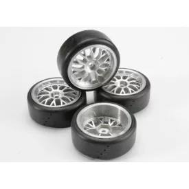   Traxxas  Tires, Pro-Trax on-road (medium compound with contoured inserts) (mounted and glued to part #4872 wheels) (2 left, 2 right)