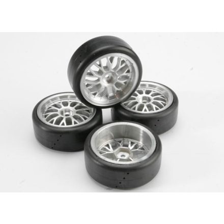 Traxxas  Tires, Pro-Trax on-road (medium compound with contoured inserts) (mounted and glued to part #4872 wheels) (2 left, 2 right)