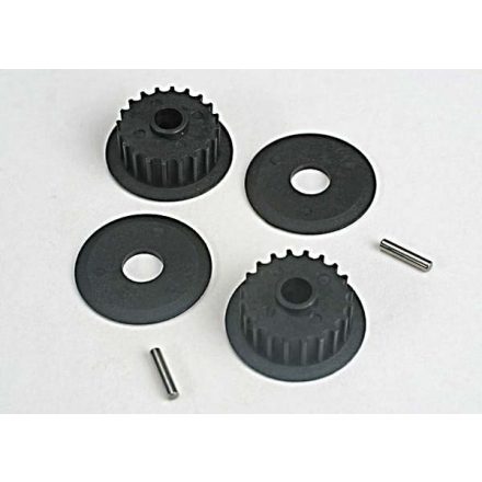 Traxxas Pulleys, 20-groove (middle) (2)/flanges (2)/ axle pins (2)