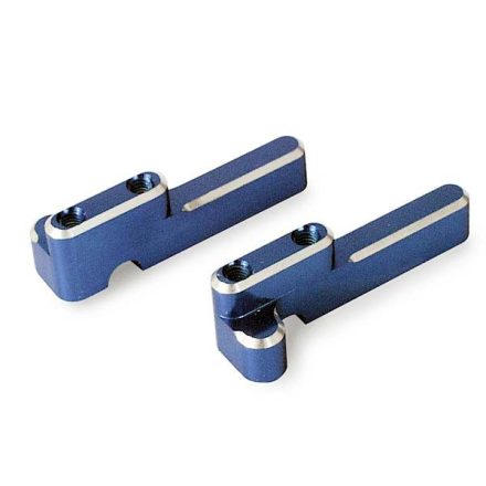Traxxas Servo mounts, steering/ shift (machined aluminum) (blue) (f&r)/ machine screws (8)