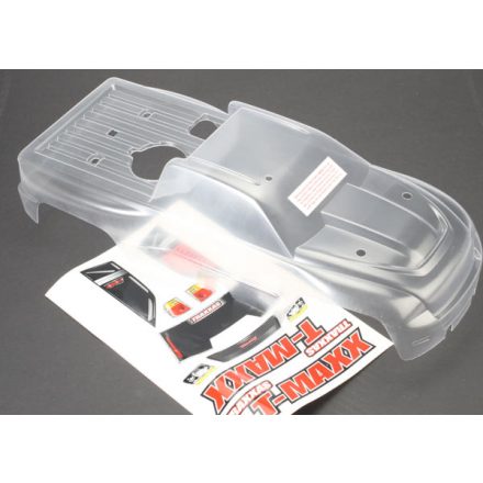 Traxxas Body, T-Maxx® (long wheelbase) (clear, requires painting)/ window, lights decal sheet