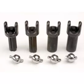   Traxxas Half shafts, short (heavy duty) (external-splined (2) & internal-splined (2))/ metal u-joints (4)
