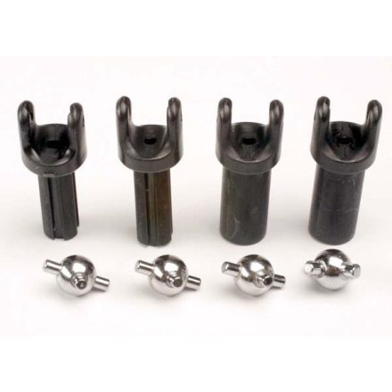 Traxxas Half shafts, short (heavy duty) (external-splined (2) & internal-splined (2))/ metal u-joints (4)