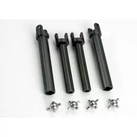   Traxxas Half shafts, long (heavy duty) (external-splined (2) & internal-splined (2))/ metal u-joints (4)