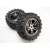 Traxxas  Tires & wheels, assembled, glued (SS (Split Spoke) black chrome wheels, Maxx® tires (6.3" outer diameter), foam inserts) (2) (fits Maxx®/Revo® series) (TSM rated)