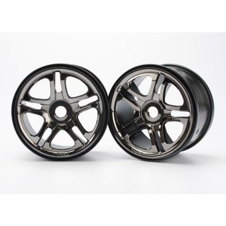 Traxxas Wheels, SS (split spoke) 3.8" (black chrome) (2) (use with 17mm splined wheel hubs & nuts, part #5353X) (fits Revo®/Maxx® series)
