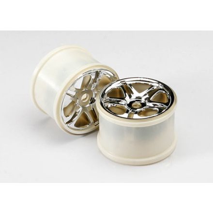 Traxxas Wheels, SS (split spoke) 3.8" (chrome) (2) (use with 17mm splined wheel hubs & nuts, part #5353X) (fits Revo®/Maxx® series)