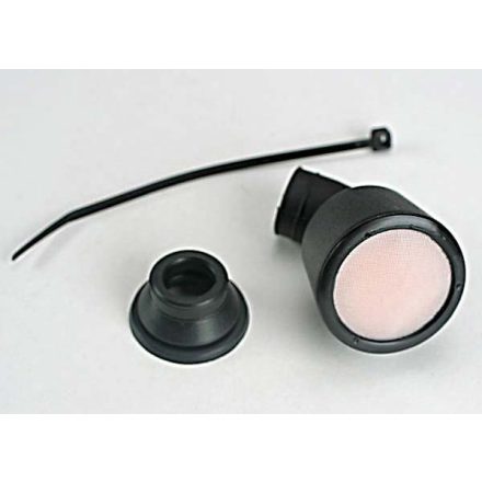 Traxxas Air filter housing/ foam insert/ straight base/ angled base/ cable tie (1-each) (TRX® 2.5, 2.5R, 3.3)
