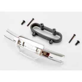   Traxxas Bumper, front (chrome)/ bumper mount, front/ 4x10mm BCS (2)/ 3x25mm BCS (2)