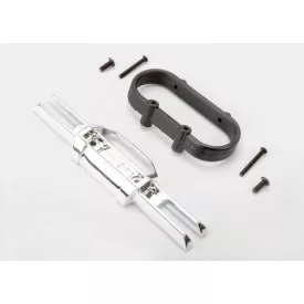   Traxxas Bumper, rear (chrome)/ bumper mount, rear/ 4x10mm BCS (2)/ 3x25mm BCS (2)