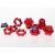 Traxxas Wheel hubs, splined, 17mm (red-anodized) (4)/ wheel nuts, splined, 17mm (red-anodized) (4)/ screw pins, 4x13mm (with threadlock) (4)