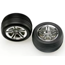   Traxxas Tires & wheels, assembled, glued (2.8") (Twin-Spoke wheels, Alias® ribbed tires, foam inserts) (nitro front) (2)