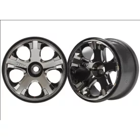   Traxxas Wheels, All-Star 2.8" (black chrome) (nitro front) (2)