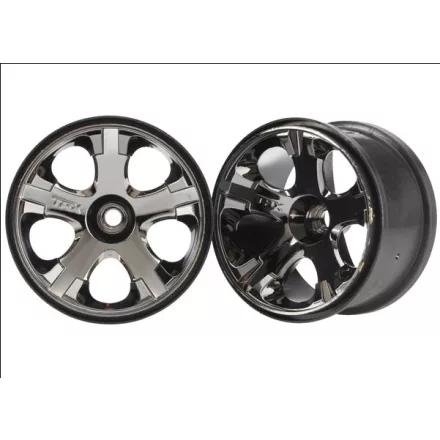 Traxxas Wheels, All-Star 2.8" (black chrome) (nitro front) (2)