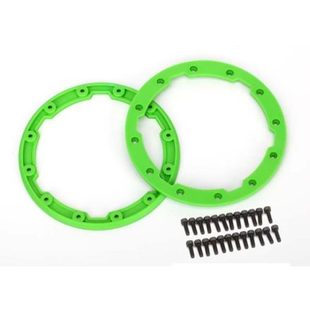Traxxas  Sidewall protector, beadlock style (green) (2)/ 2.5x8mm CS (24) (for use with Geode wheels)