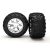 Traxxas Tires & wheels, assembled, glued (Geode chrome wheels, Maxx® tires (6.3" outer diameter), foam inserts) (2)