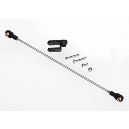Traxxas Rudder pushrod, assembled/ servo horn/ 3x18mm BCS (stainless) (1)/ 3x15mm CS (stainless) (1)/ 3x6mm CS (stainless) (1)/ NL 3.0 (1)