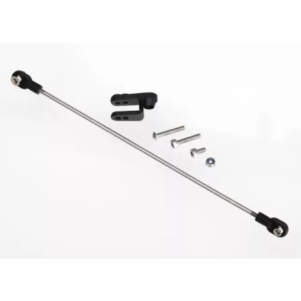 Traxxas Rudder pushrod, assembled/ servo horn/ 3x18mm BCS (stainless) (1)/ 3x15mm CS (stainless) (1)/ 3x6mm CS (stainless) (1)/ NL 3.0 (1)