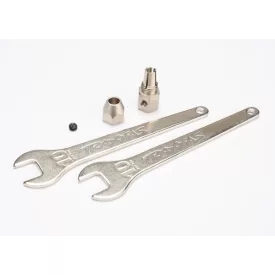   Traxxas Motor coupler, collet style/ GS 4x3 SS (with threadlock) (1)/ wrench, 10mm (2)