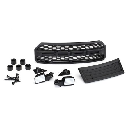 Traxxas Body accessories kit, 2017 Ford Raptor® (includes grille, hood insert, side mirrors, & mounting hardware)