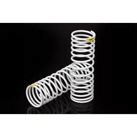   Traxxas Springs, front (white) (progressive, +20% rate, yellow stripe) (2)