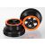 Traxxas  Wheels, SCT black, orange beadlock style, dual profile (2.2" outer, 3.0" inner) (4WD f/r, 2WD rear) (2)