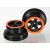 Traxxas Wheels, SCT black, orange beadlock style, dual profile (2.2" outer, 3.0" inner) (2WD front) (2)
