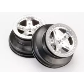   Traxxas Wheels, SCT satin chrome, beadlock style, dual profile (2.2" outer, 3.0" inner) (2WD front)